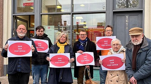 Libdem campaigners outside Upper Street Post Office